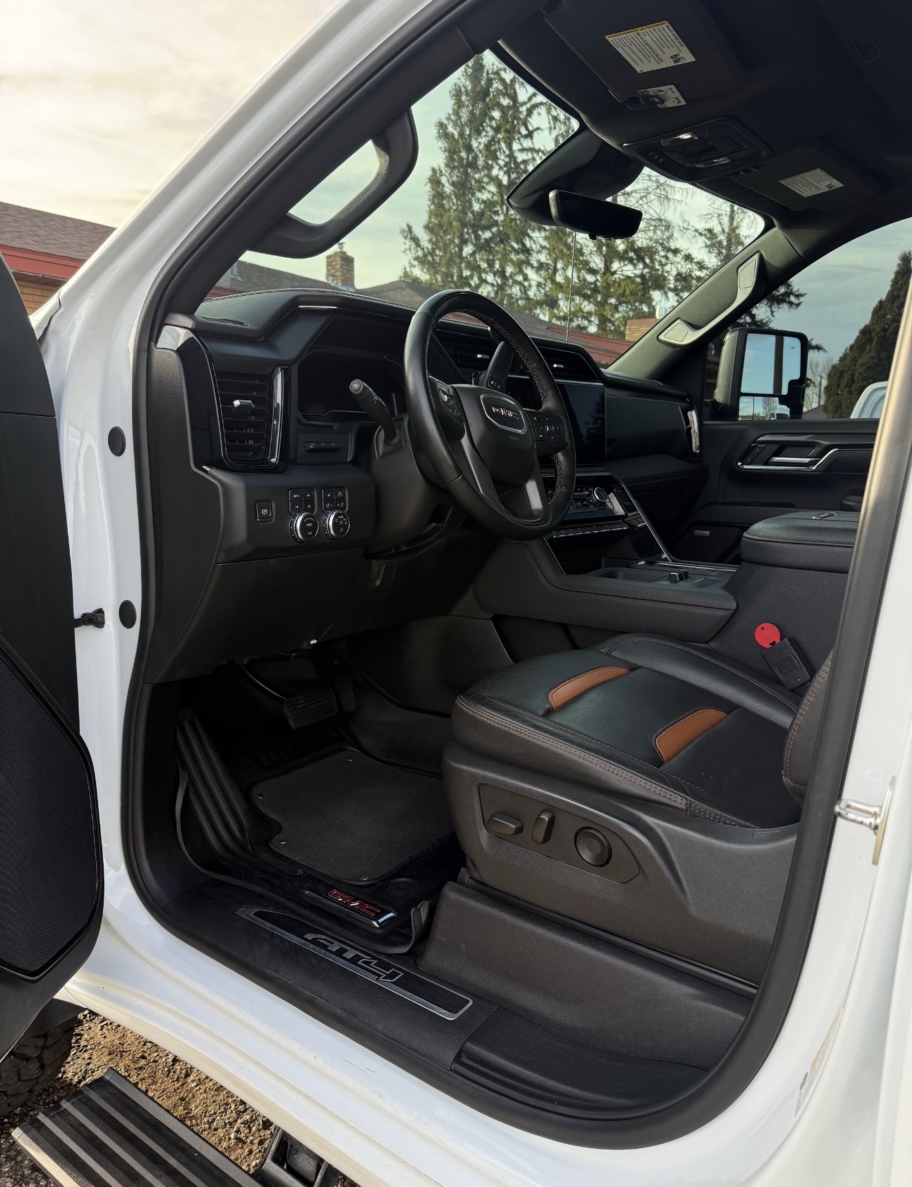 GMC Sierra AT4 interior and dashboard after a mobile detail
