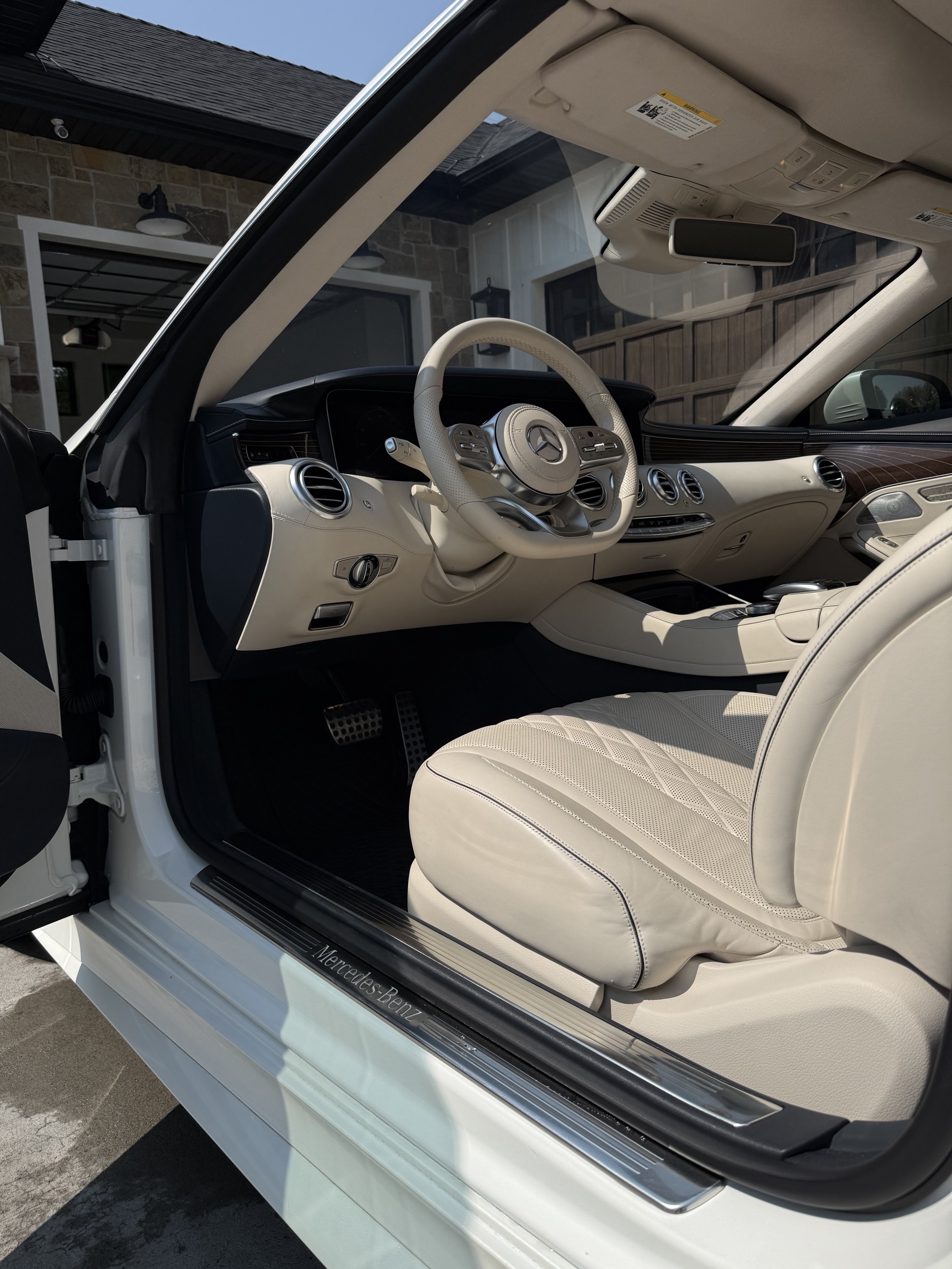 Mercedes-Benz S-Class Cabriolet dashboard and steering wheel after an interior detail